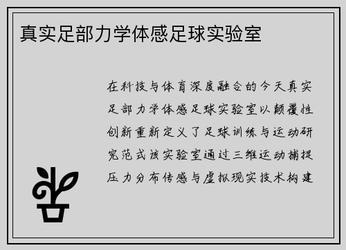 真实足部力学体感足球实验室